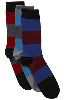 Pack of 3 Block Stripe Socks