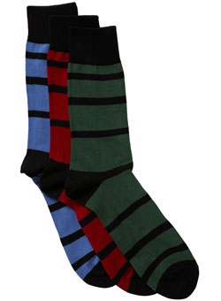 Pack of 3 Bright Bold Striped Socks