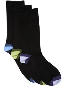 Pack of 3 Coloured Heel Socks