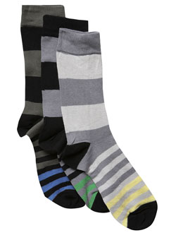 Pack of 3 Varied Stripe Socks