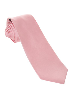 Pink Plain Slim Silk Tie