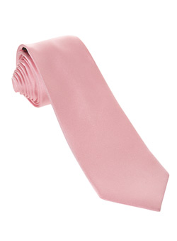 Pink Plain Slim Silk Tie