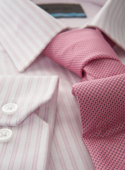 Burton Pink Stripe Tailored Shirt With Tie