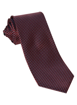 Red And Navy Textured Silk Tie