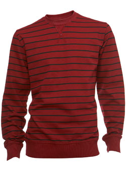 Burton Red/Black Stripe Sweatshirt
