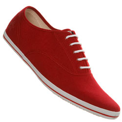 Burton Red Linen Lace Up Sports Shoe
