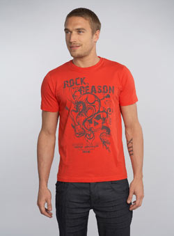 Red `ock With Reason`Printed T-Shirt