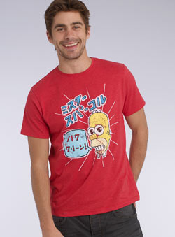 Red `omer Simpson`Printed T-Shirt