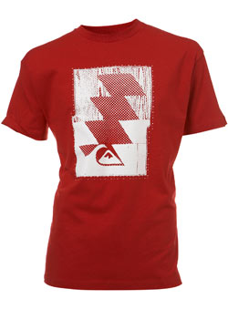 Red Quiksilver Graphic Logo Printed T-Shirt