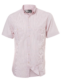 Burton Red Short Sleeve Casual Shirt With Button Down Collar
