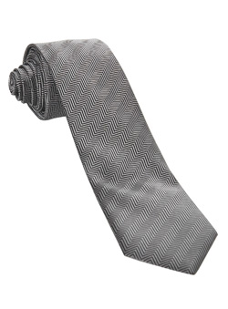 Burton Silver Zig Zag Slim Tie