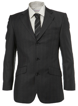 Burton Studio Dark Grey Fine Stripe Suit Jacket