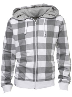 Burton White Allover Check Zip Thru