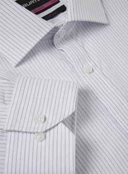 White And Blue Stripe Cotton Shirt