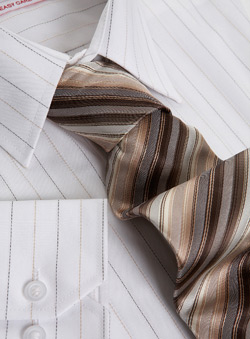 White And Natural Stripe Shirt