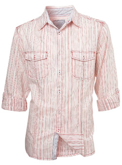 Burton White and Red Stripe Shirt
