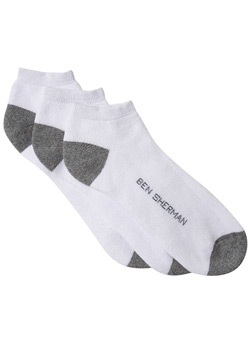 Burton White Ben Sherman Trainer Liner Socks