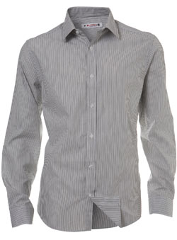 White/Black Stripe Fitted Shirt