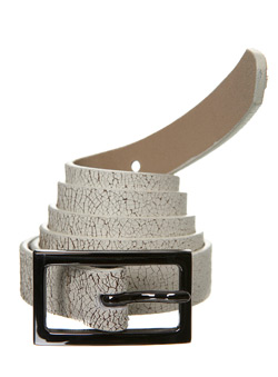 Burton White Cracked Skinny Belt