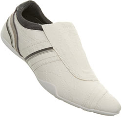 Burton White Crinkle Leather Trainers