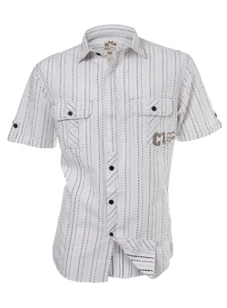 Burton White Dot Geo Print Short Sleeve Casual Shirt
