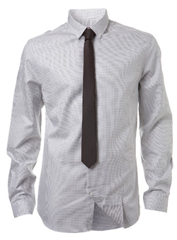 White Geo Fitted Shirt and Tie