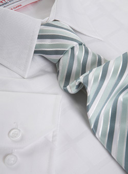Burton White Large Check Shirt And Tie