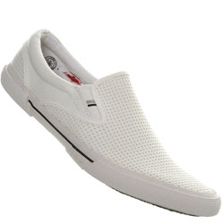 White Perforated Slip On Sports Shoes