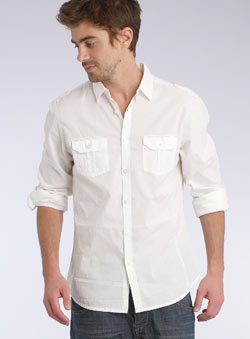 Burton White Roll Sleeve Shirt