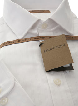 Burton White Self Stripe Premium Shirt