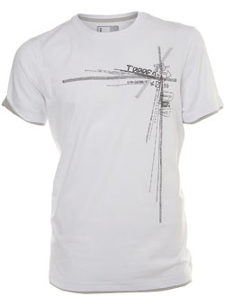 Burton White Stitched Printed T-Shirt
