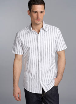 Burton White Stripe Fitted Shirt