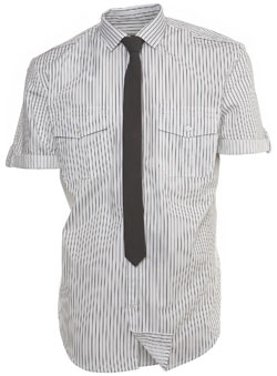 Burton White Stripe Shirt and Tie Set Fitted Shirt