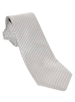 Burton White Textured Stripe Silk Tie