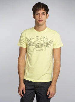 Yellow `rag Race`Printed T-Shirt