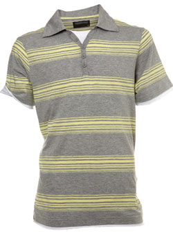 Burton Yellow Striped Melange Polo Shirt