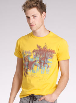 Yellow `ure Flow`Printed T-Shirt
