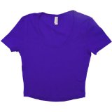 Bushnell American Apparel - Baby Rib Crop T, Purple, L