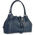 Buti Blue Pebble Italian Leather Horsebit Shoulder Bag