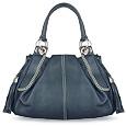 Buti Blue Pebble Italian Leather Satchel Bag
