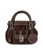 Buti Dark Brown Suede and Leather Tote Bag