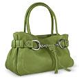 Buti Horsebit Green Pebble Italian Leather Satchel Bag