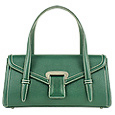 Pine Green Embossed Leather Satchel Bag