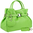 Pistachio Buckled Strap Soft Leather Satchel Bag