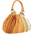 Tulip - Beige to Brown Leather Drawstring Ring Tote