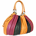 Tulip - Multi-color Leather Drawstring Ring Tote