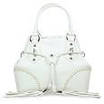 Buti White Pebble Italian Leather Handbag