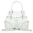 White Pebble Italian Leather Handbag