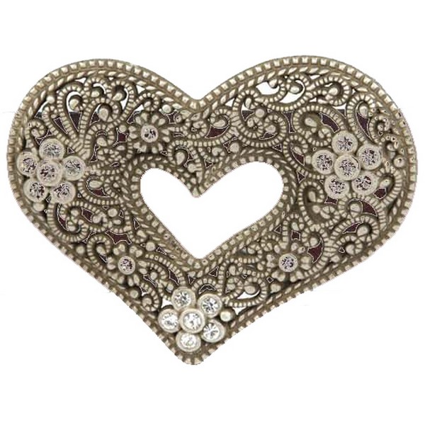  Butterfly Blue Filigree Heart Belt Buckle by product image