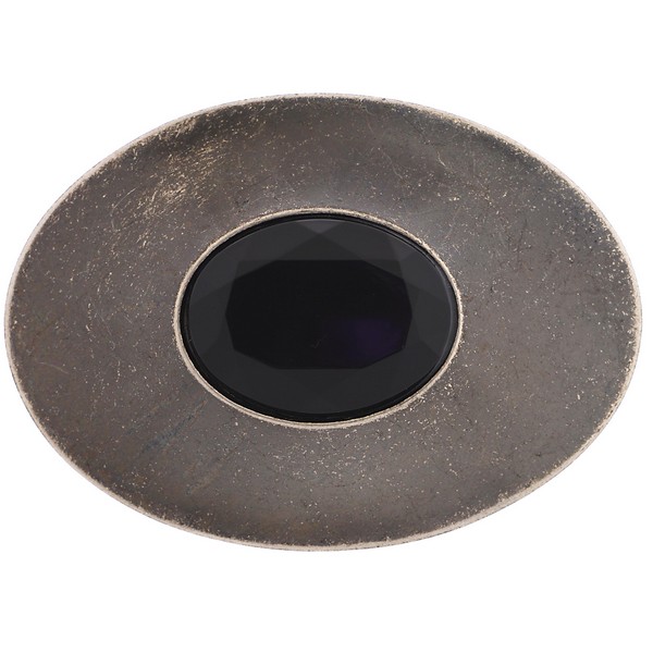 Butterfly Blue Jet Stone Oval Belt Buckle by